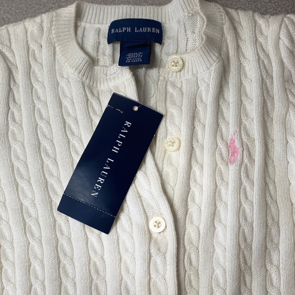 White cardigan Ralph Lauren 5T girls